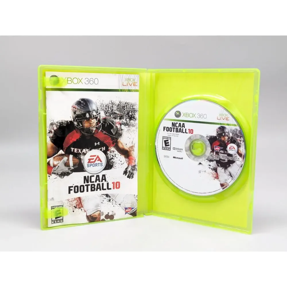 NCAA Football 10 Microsoft Xbox 360 Video Game + Manual Complete